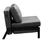 Armchair-bed Fancy velvet in anthracite shade and black metal leg 95x98x70cm - Слика 4
