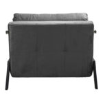 Armchair-bed Fancy velvet in anthracite shade and black metal leg 95x98x70cm - Слика 6