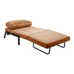 Armchair-bed Fancy velvet in rotten apple shade and black metal leg 95x98x70cm - Слика 3