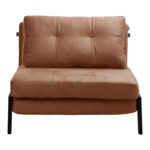 Armchair-bed Fancy velvet in rotten apple shade and black metal leg 95x98x70cm - Слика 5