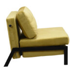 Armchair-bed Fancy velvet in yellow shade and black metal leg 95x98x70cm - Слика 4