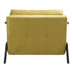 Armchair-bed Fancy velvet in yellow shade and black metal leg 95x98x70cm - Слика 6