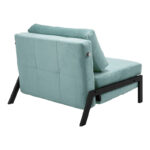 Armchair-bed Fancy velvet in ciel shade and black metal leg 95x98x70cm - Слика 2
