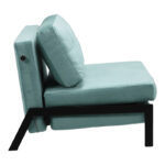 Armchair-bed Fancy velvet in ciel shade and black metal leg 95x98x70cm - Слика 3