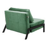 Armchair-bed Fancy velvet in dark green shade and black metal leg 95x98x70cm - Слика 2