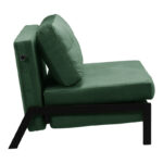 Armchair-bed Fancy velvet in dark green shade and black metal leg 95x98x70cm - Слика 3