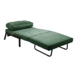 Armchair-bed Fancy velvet in dark green shade and black metal leg 95x98x70cm - Слика 4
