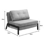 Armchair-bed Fancy velvet in dark green shade and black metal leg 95x98x70cm - Слика 5