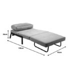 Armchair-bed Fancy velvet in dark green shade and black metal leg 95x98x70cm - Слика 6