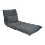 Armchair-bed Vendy velvet in dark grey color 90x83x68cm - Image 2