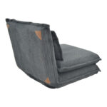 Armchair-bed Vendy velvet in dark grey color 90x83x68cm - Image 3