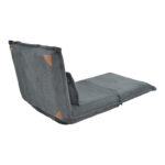 Armchair-bed Vendy velvet in dark grey color 90x83x68cm - Image 4