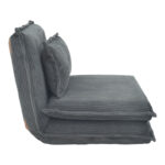 Armchair-bed Vendy velvet in dark grey color 90x83x68cm - Image 6