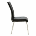 Ariadne PU chair in black shade black-chrome leg 43x63x96cm - Слика 3