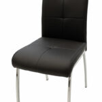 Ariadne PU chair in black shade black-chrome leg 43x63x96cm - Слика 6