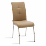 Chair Ariadne PU mocha-chrome leg