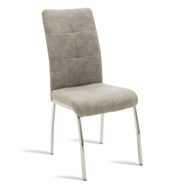 Chair Ariadne PU grey-chrome leg