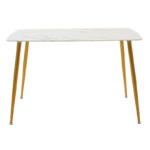 Dining table Paris glass 8mm marble pattern-golden 120x80x75cm - Image 3