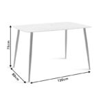 Dining table Paris glass 8mm marble pattern-golden 120x80x75cm - Image 6