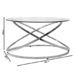 Table Sabin metal-glass 8mm D80x43cm - Слика 3