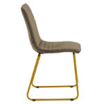 Chair Amalia metal golden with velvet brown - Image 3