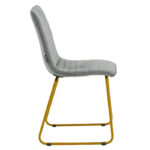 Chair Amalia metal golden with velvet grey - Слика 3