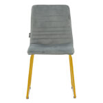 Chair Amalia metal golden with velvet grey - Слика 4