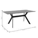 Olivet table sintered stone black marble-black 180x90 x75cm - Слика 4