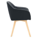 Safira armchair PU fabric black-natural 57x58x84cm - Слика 3