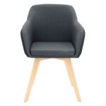 Safira armchair PU fabric black-natural 57x58x84cm - Слика 4