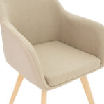 Safira armchair PU fabric beige-natural 57x58x84cm - Слика 6