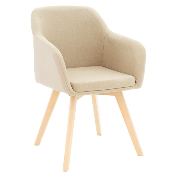 Safira armchair PU fabric beige-natural 57x58x84cm