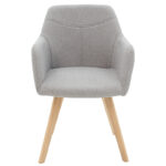 Armchair Nasima fabric grey-natural 57x58x84cm - Слика 4