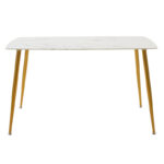 Dining table Paris glass 8mm white marble-golden 150x80x75cm - Слика 2