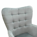 Maddison armchair with footrest-cushion velvet grey-natural 68x72x98cm - Image 5