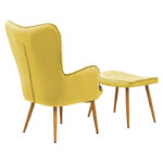 Maddison armchair with footrest-cushion velvet yellow-natural 68x72x988cm - Image 2