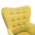 Maddison armchair with footrest-cushion velvet yellow-natural 68x72x988cm - Image 5