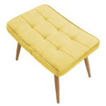 Maddison armchair with footrest-cushion velvet yellow-natural 68x72x988cm - Image 6