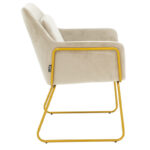 Armchair Mira grey beige-golden 65x69x86cm - Слика 3