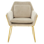 Armchair Mira grey beige-golden 65x69x86cm - Слика 4