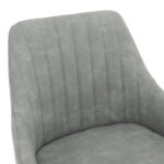 Bar Stool Cody metal black legs - fabric antique light grey color - Слика 5