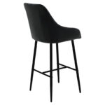 Bar Stool Patrin metal black legs - velvet black color - Слика 2