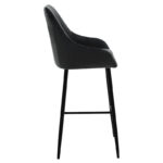 Bar Stool Patrin metal black legs - velvet black color - Слика 3