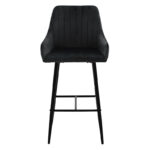 Bar Stool Patrin metal black legs - velvet black color - Слика 4