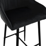 Bar Stool Patrin metal black legs - velvet black color - Слика 6