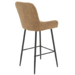 Bar Stool Delicacy metal black legs- fabric antique brown color 49x53x98cm - Image 2