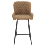 Bar Stool Delicacy metal black legs- fabric antique brown color 49x53x98cm - Image 4