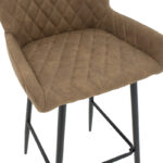 Bar Stool Delicacy metal black legs- fabric antique brown color 49x53x98cm - Image 6