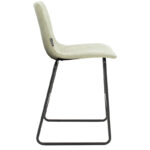Bar Stool Desirable metal black legs-fabric antique light grey color - Слика 3