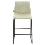 Bar Stool Desirable metal black legs-fabric antique light grey color - Слика 4